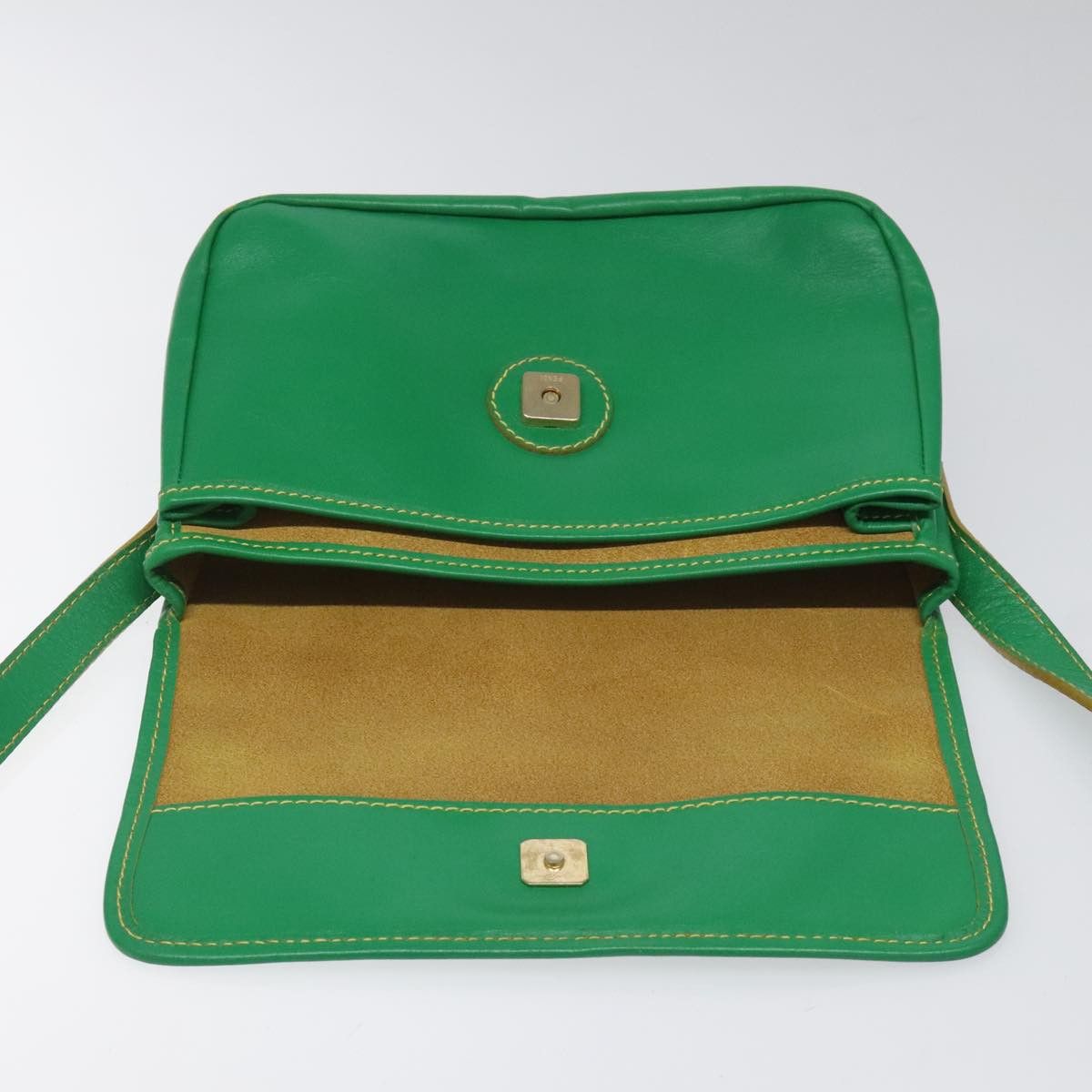 Fendi Ff Green Leather Shoulder Bag (Pre-Owned) Size ONE SIZE - 18 Thumbnail