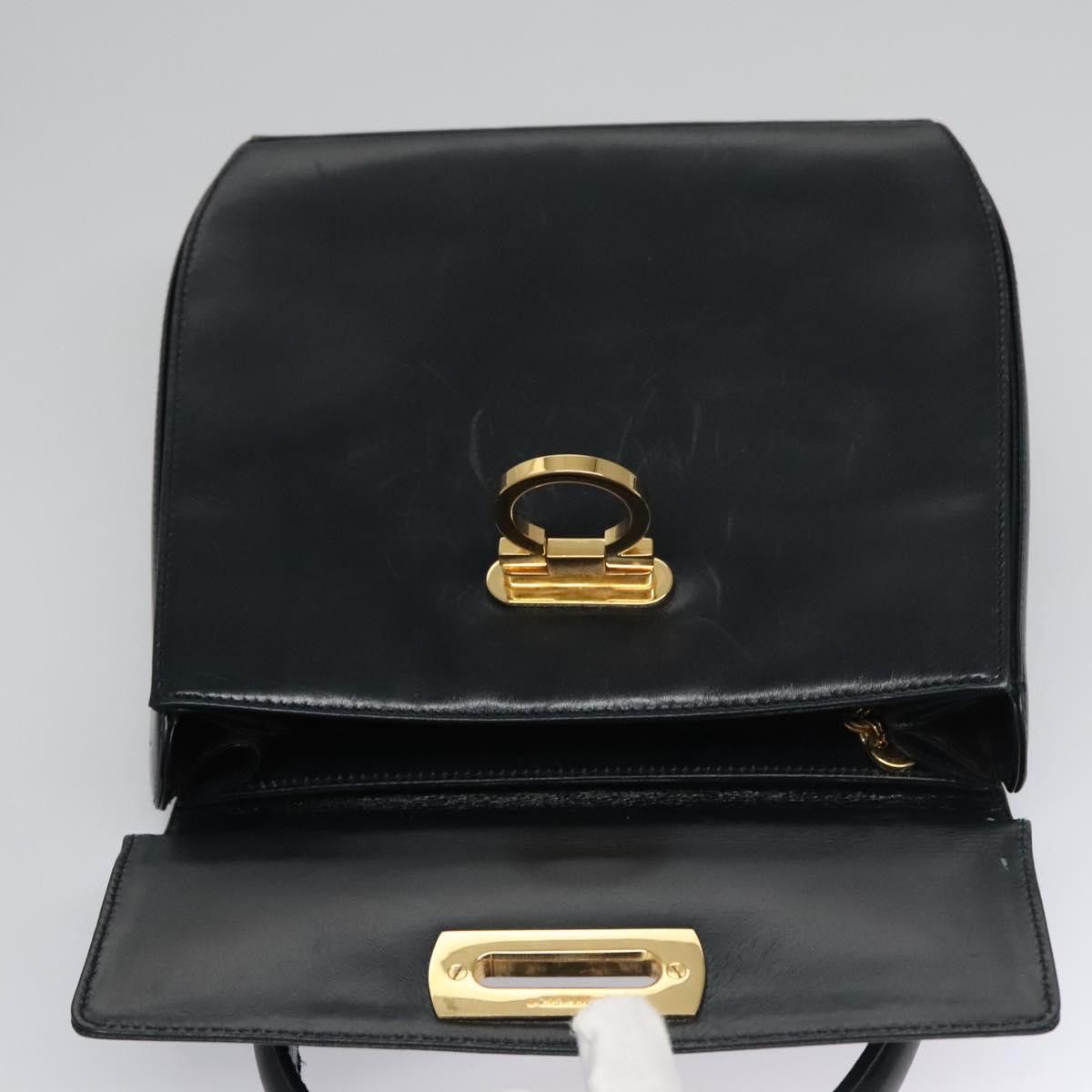 Salvatore Ferragamo Gancini Black Leather Handbag (Pre-Owned) Size ONE SIZE - 20 Thumbnail