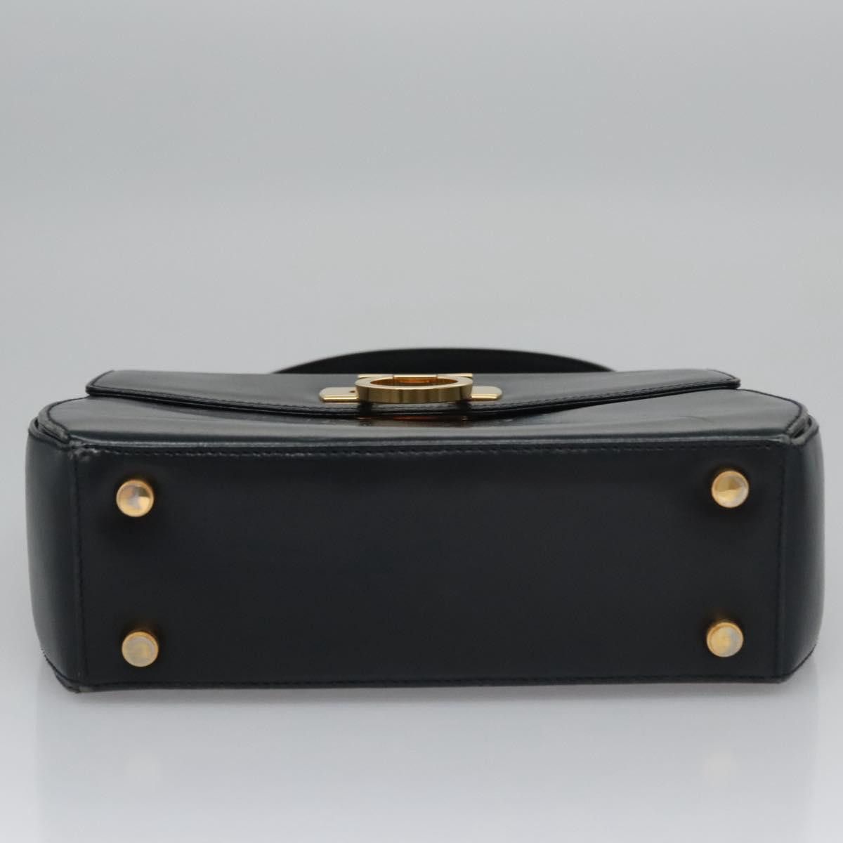 Salvatore Ferragamo Gancini Black Leather Handbag (Pre-Owned) Size ONE SIZE - 19 Thumbnail