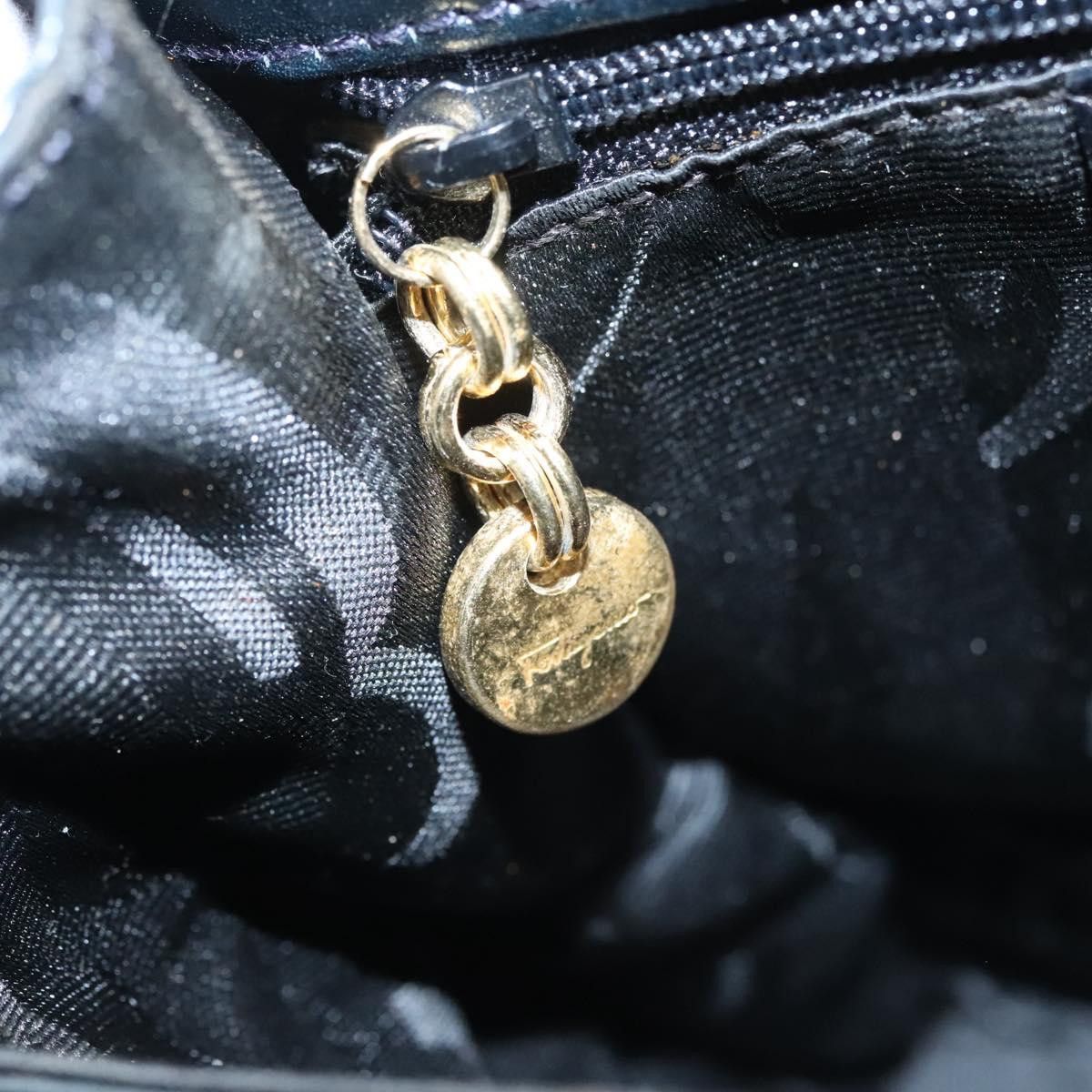 Salvatore Ferragamo Gancini Black Leather Handbag (Pre-Owned) Size ONE SIZE - 11 Thumbnail