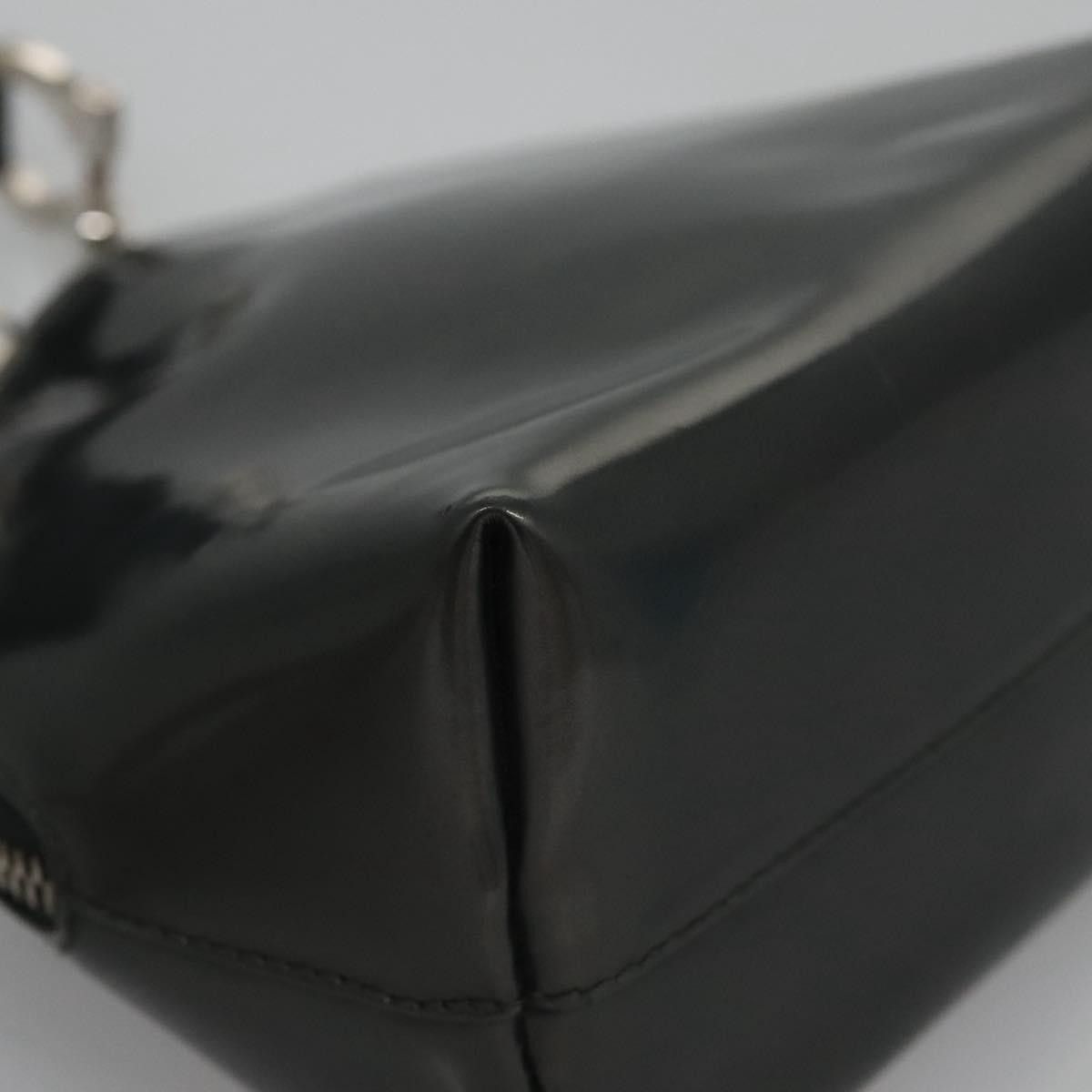 Salvatore Ferragamo Gancini Black Patent Leather Handbag (Pre-Owned) Size ONE SIZE - 9 Thumbnail