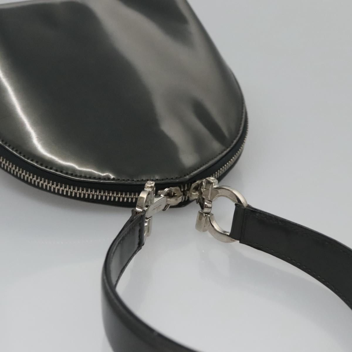 Salvatore Ferragamo Gancini Black Patent Leather Handbag (Pre-Owned) Size ONE SIZE - 5 Thumbnail