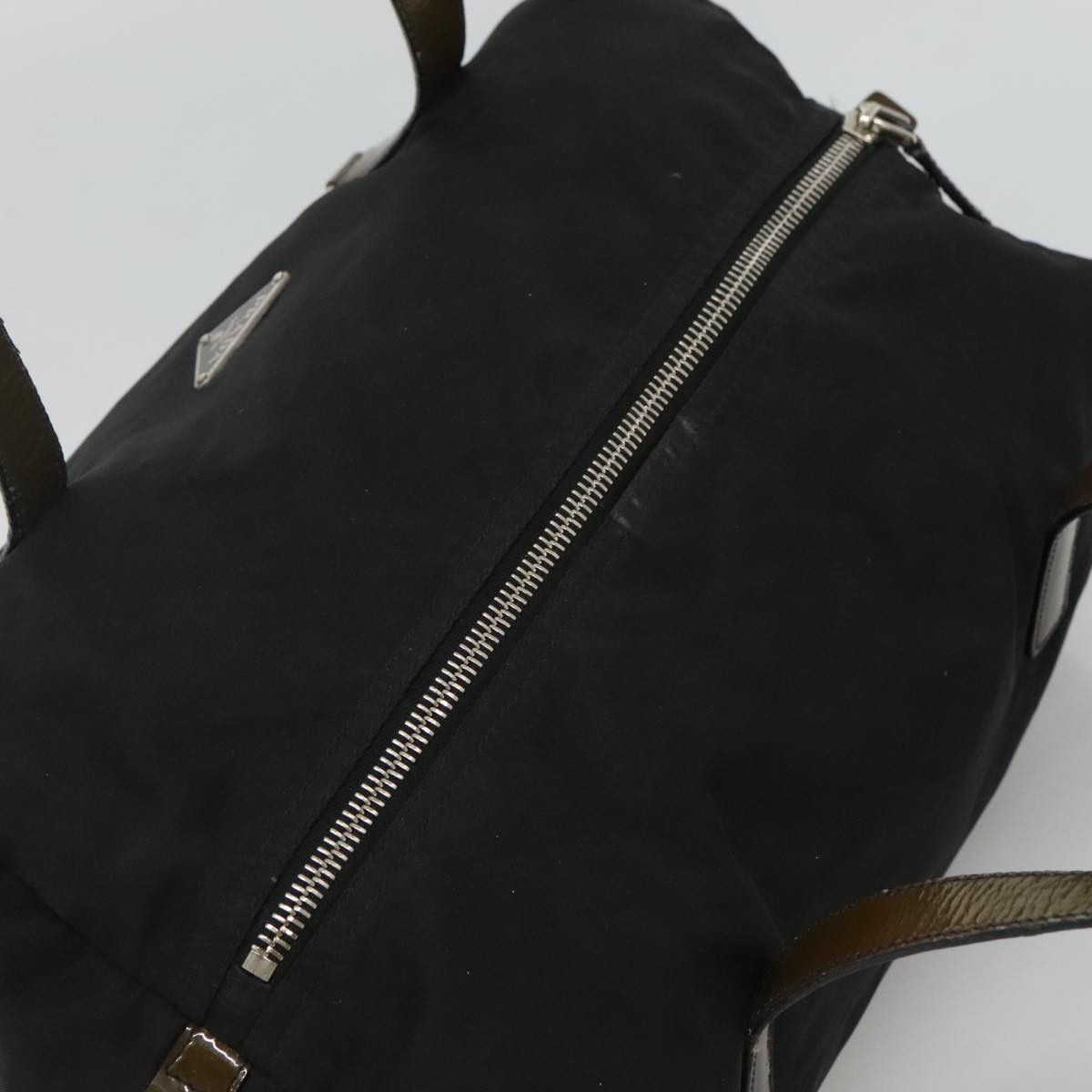 Prada Boston Black Synthetic Handbag (Pre-Owned) Size ONE SIZE - 13 Thumbnail