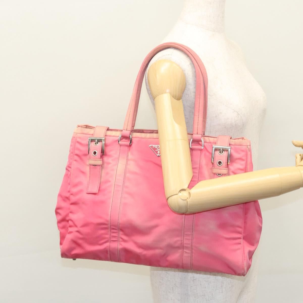 Prada Tessuto Pink Synthetic Tote Bag (Pre-Owned) Size ONE SIZE - 17 Thumbnail