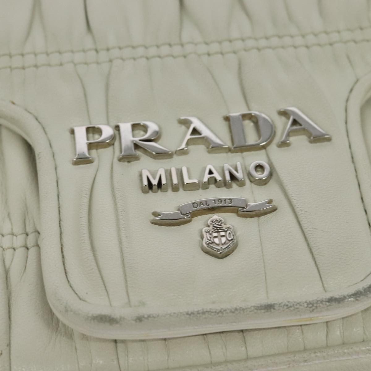 Prada Nappa Gauffré White Leather Shoulder Bag (Pre-Owned) Size ONE SIZE - 13 Thumbnail
