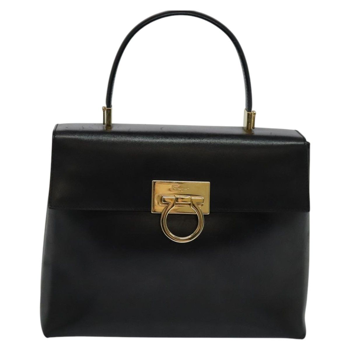 Salvatore Ferragamo Gancini Black Leather Handbag (Pre-Owned) Size ONE SIZE - 2 Thumbnail
