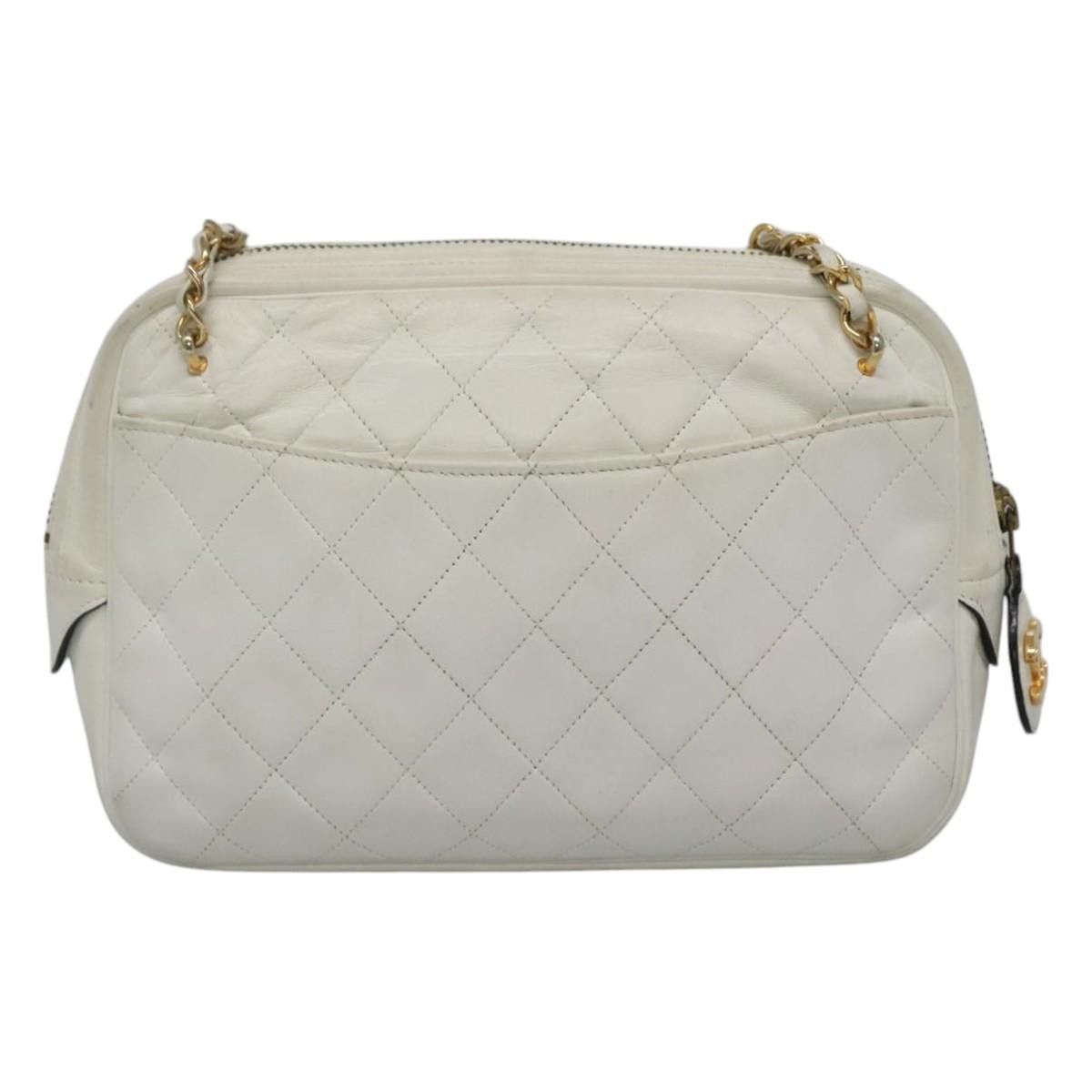 Chanel Camera White Leather Shoulder Bag (Pre-Owned) Size ONE SIZE - 2 Thumbnail