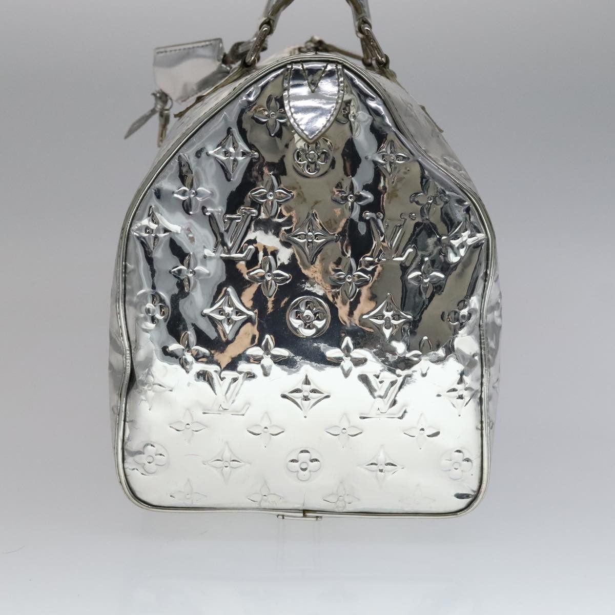 Louis Vuitton Speedy 35 Silver Patent Leather Handbag (Pre-Owned) Size ONE SIZE - 3 Thumbnail