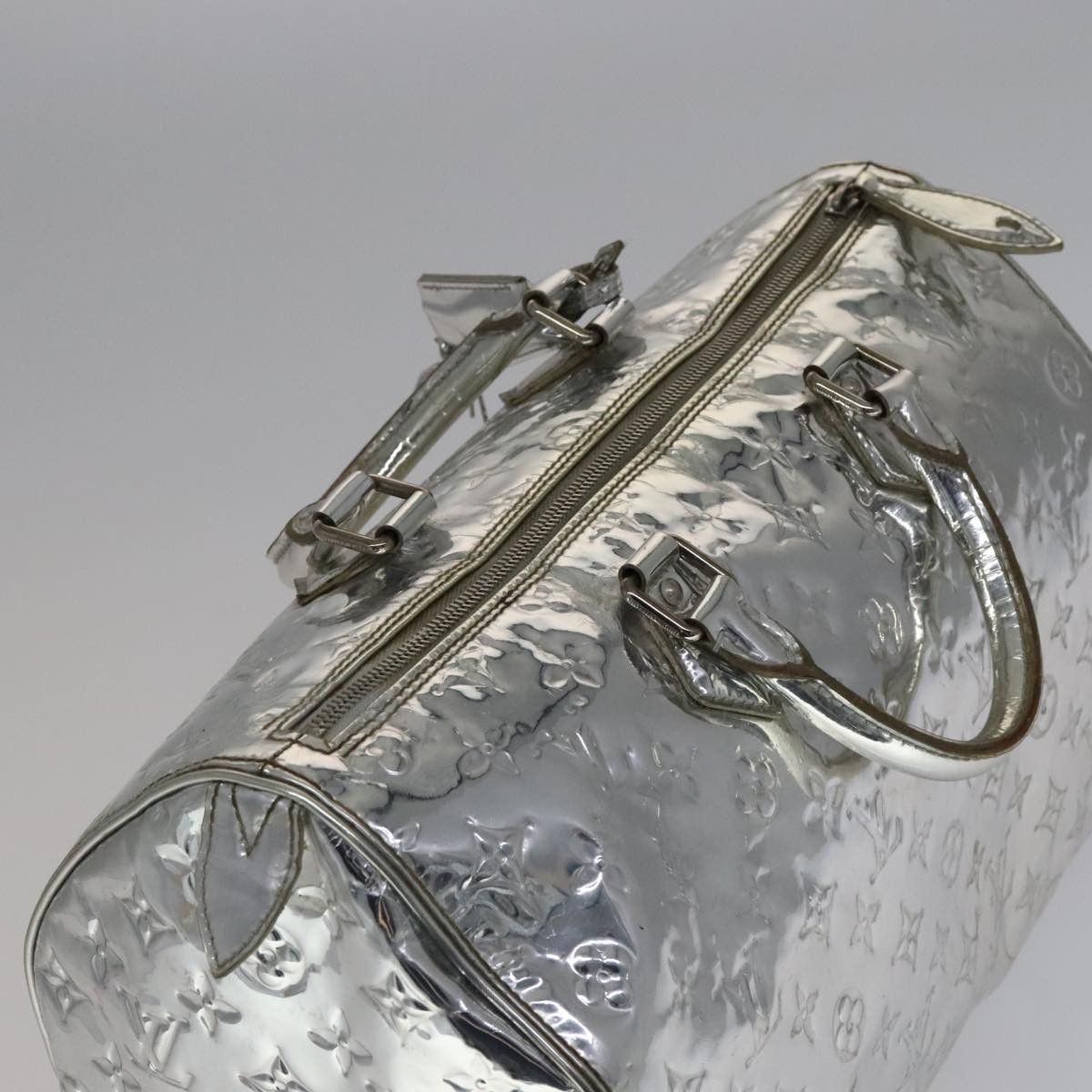 Louis Vuitton Speedy 35 Silver Patent Leather Handbag (Pre-Owned) Size ONE SIZE - 5 Thumbnail