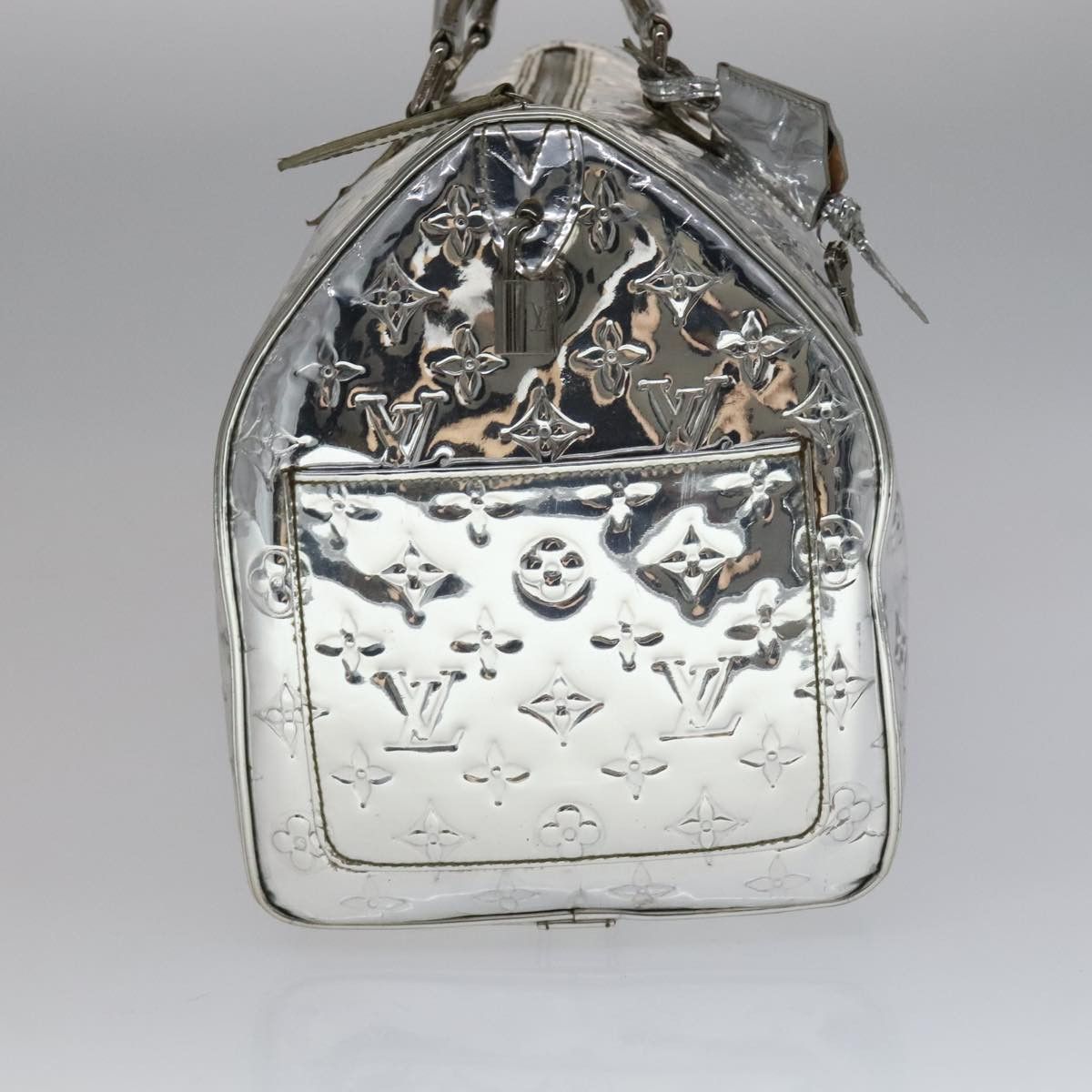 Louis Vuitton Speedy 35 Silver Patent Leather Handbag (Pre-Owned) Size ONE SIZE - 4 Thumbnail
