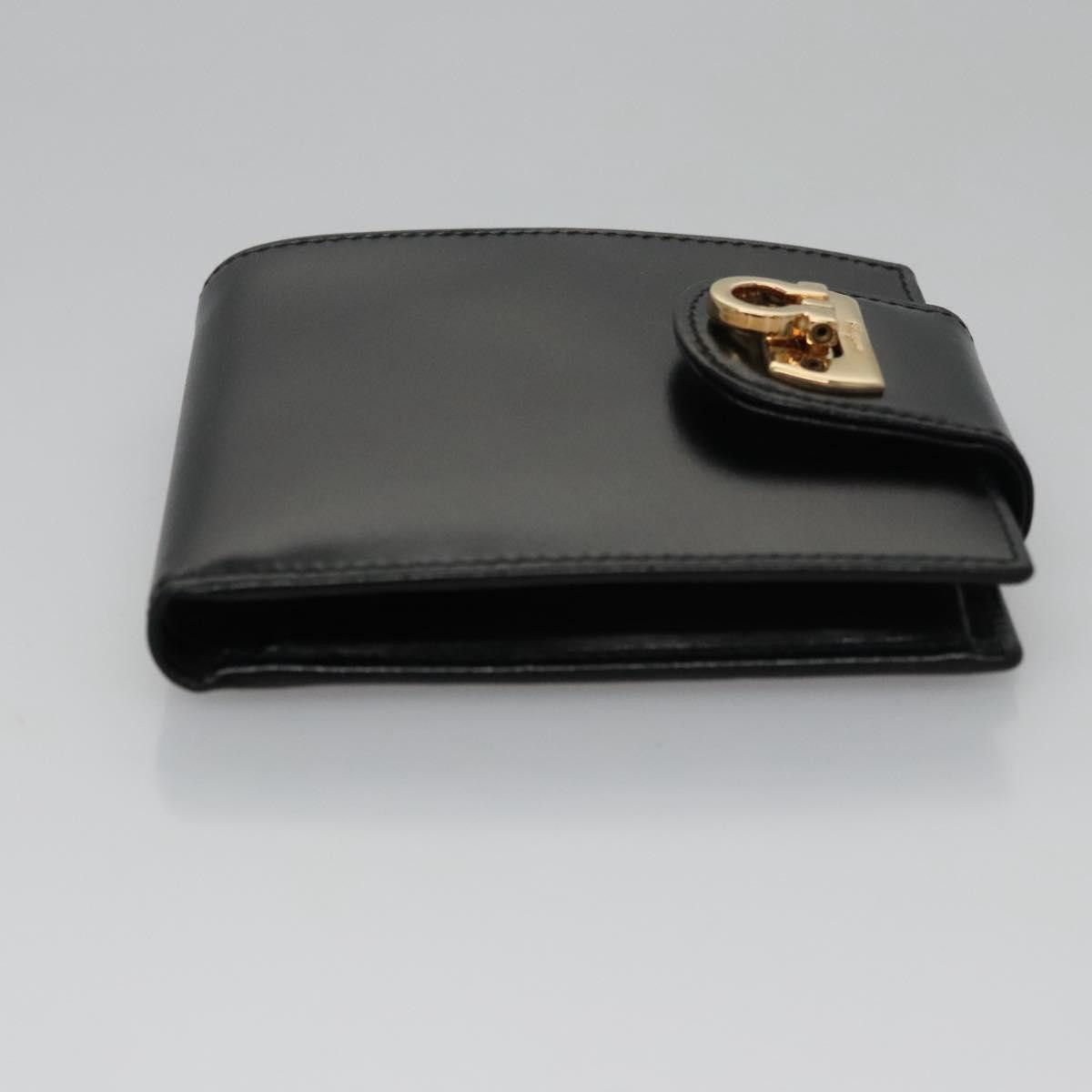 Salvatore Ferragamo Gancini Black Leather Wallet (Pre-Owned) Size ONE SIZE - 3 Thumbnail