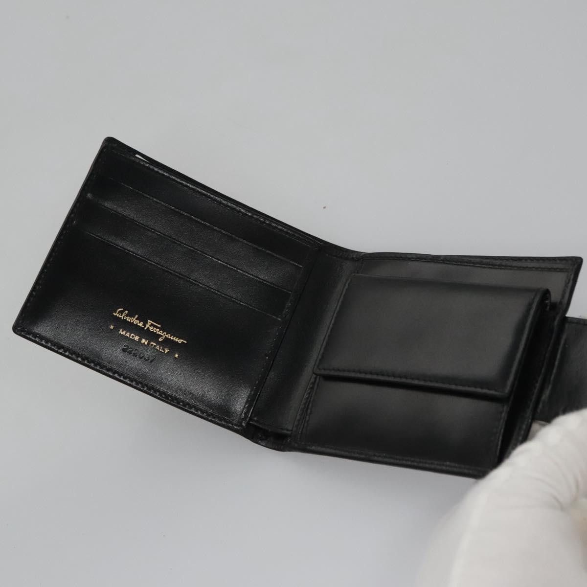 Salvatore Ferragamo Gancini Black Leather Wallet (Pre-Owned) Size ONE SIZE - 14 Thumbnail