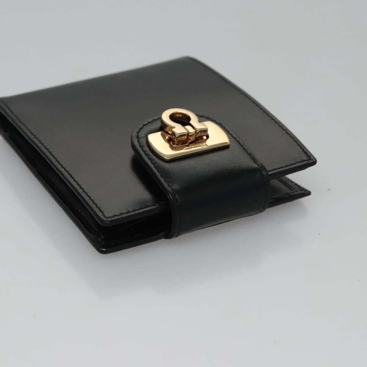 Salvatore Ferragamo Gancini Black Leather Wallet (Pre-Owned) Size ONE SIZE - 5 Thumbnail