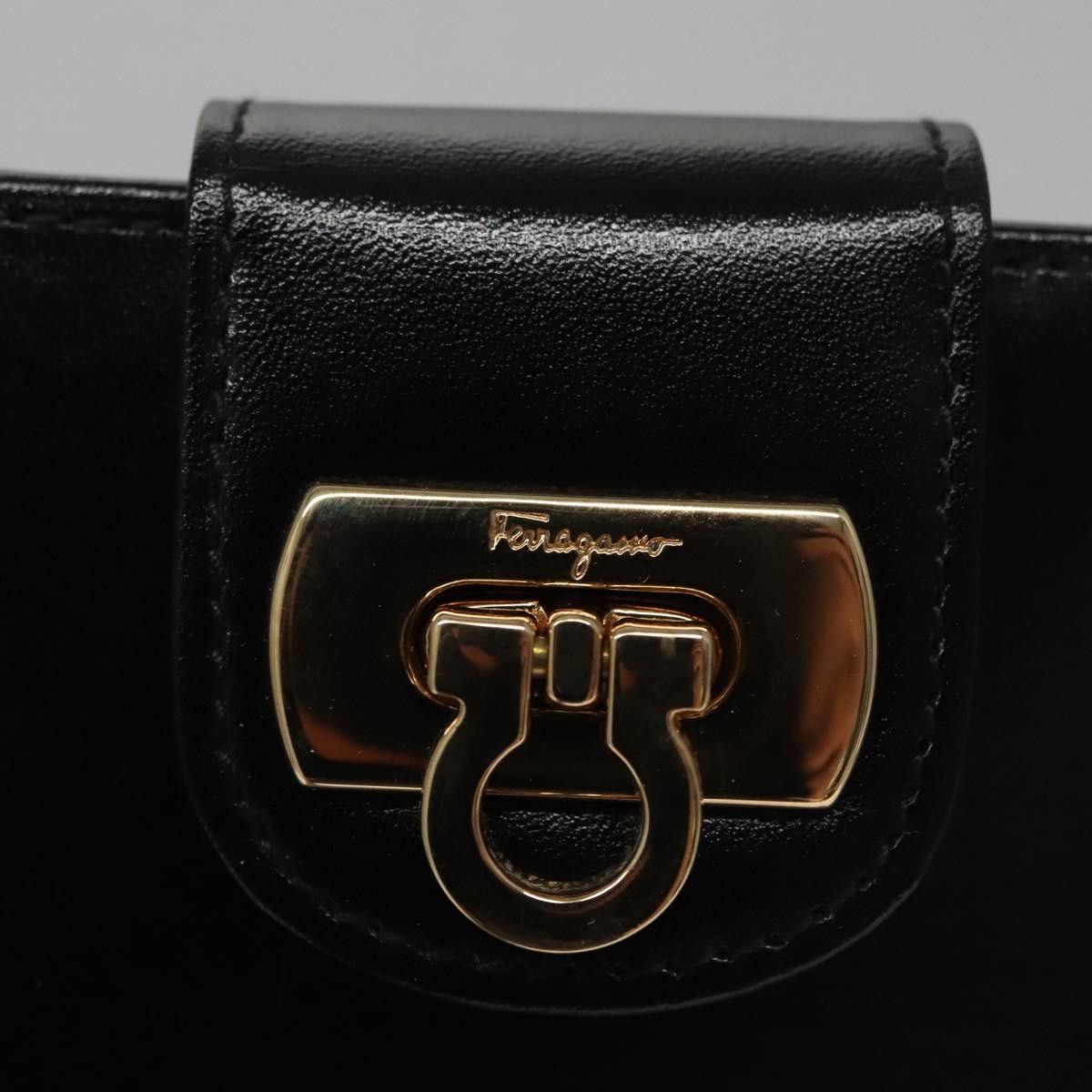 Salvatore Ferragamo Gancini Black Leather Wallet (Pre-Owned) Size ONE SIZE - 11 Thumbnail