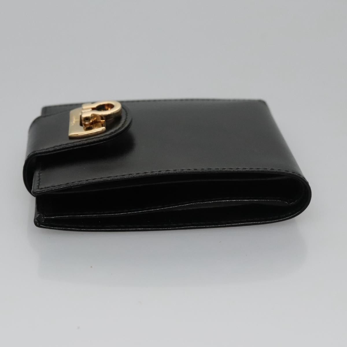 Salvatore Ferragamo Gancini Black Leather Wallet (Pre-Owned) Size ONE SIZE - 4 Thumbnail