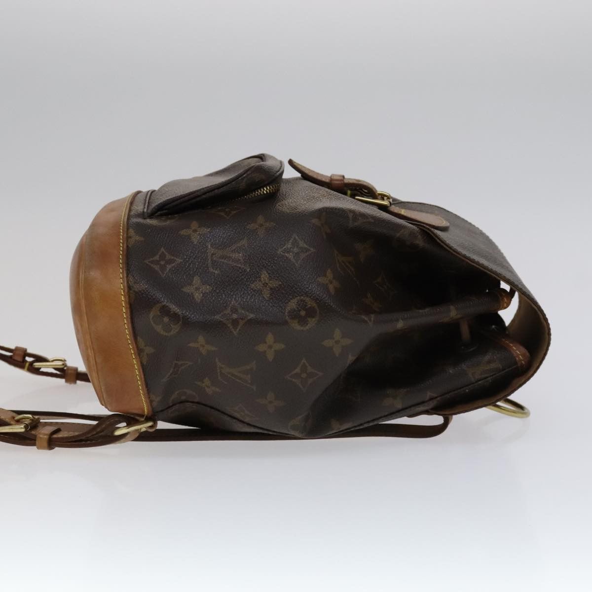 Louis Vuitton Montsouris Mm Brown Canvas Backpack Bag (Pre-Owned) Size ONE SIZE - 3 Thumbnail