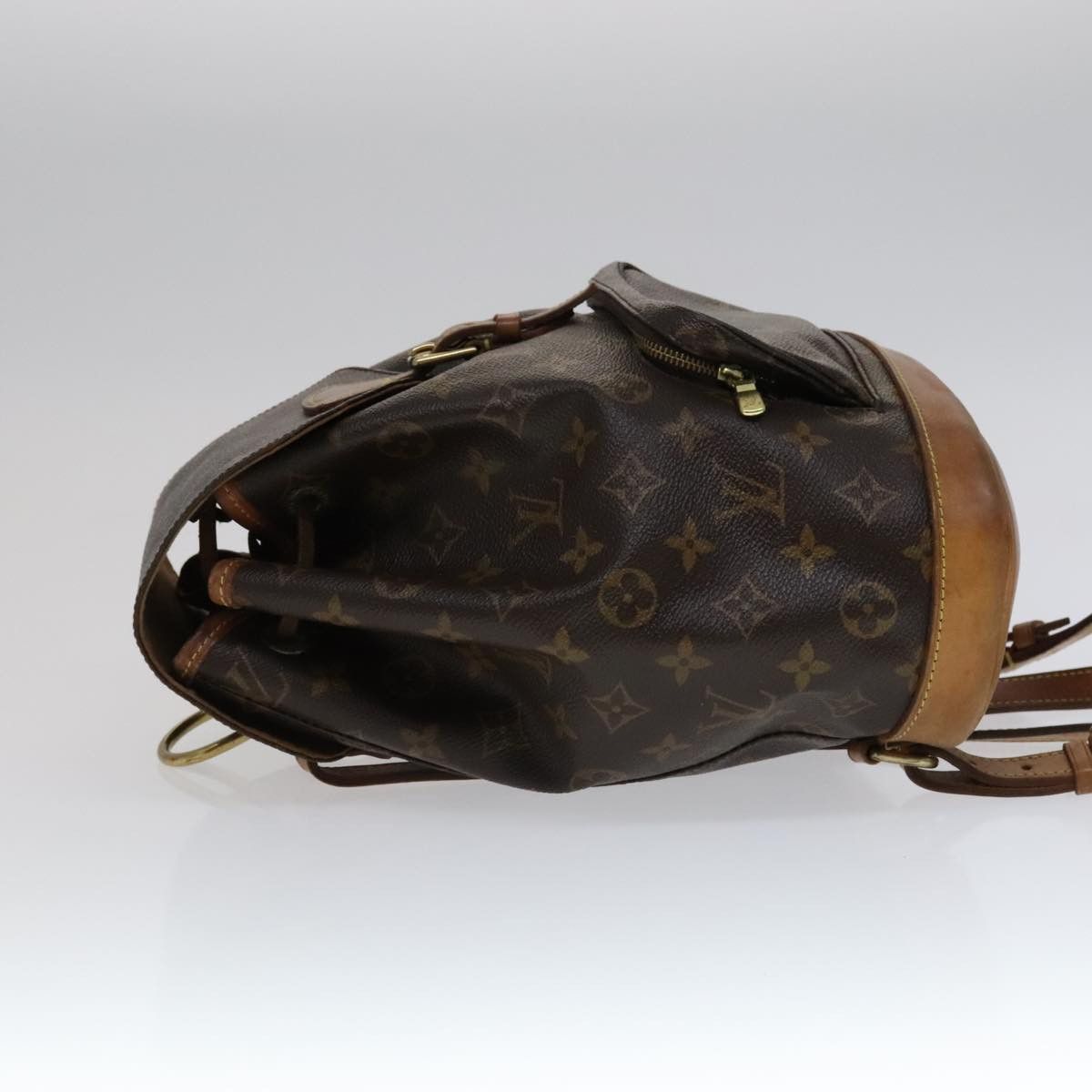 Louis Vuitton Montsouris Mm Brown Canvas Backpack Bag (Pre-Owned) Size ONE SIZE - 4 Thumbnail