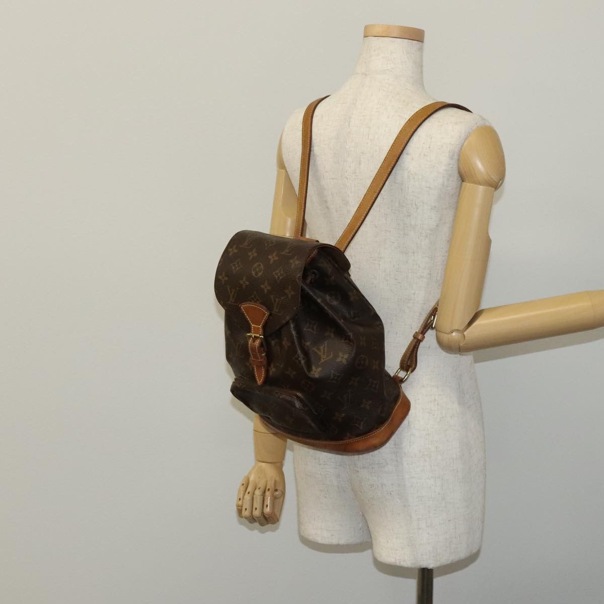 Louis Vuitton Montsouris Mm Brown Canvas Backpack Bag (Pre-Owned) Size ONE SIZE - 16 Thumbnail