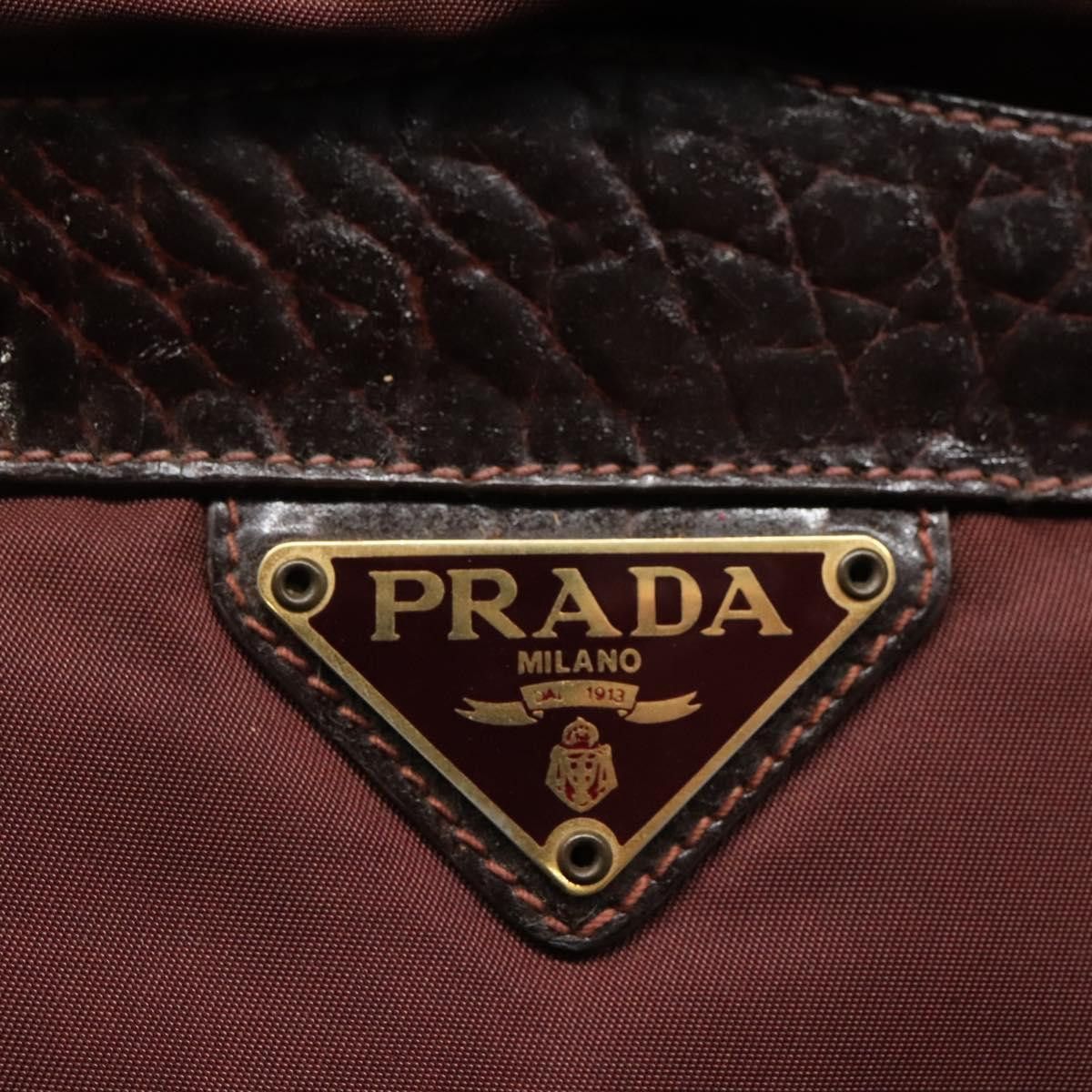 Prada Re-Nylon Burgundy Synthetic Shoulder Bag (Pre-Owned) Size ONE SIZE - 12 Thumbnail