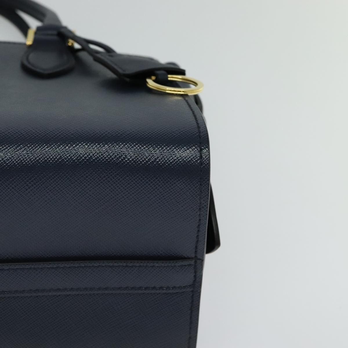 Prada Saffiano Navy Leather Handbag (Pre-Owned) Size ONE SIZE - 11 Thumbnail