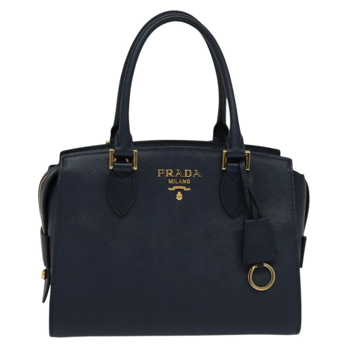 Prada Saffiano Navy Leather Handbag (Pre-Owned) Size ONE SIZE - 2 Thumbnail