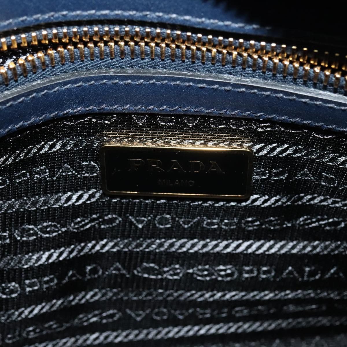 Prada Saffiano Navy Leather Handbag (Pre-Owned) Size ONE SIZE - 16 Thumbnail