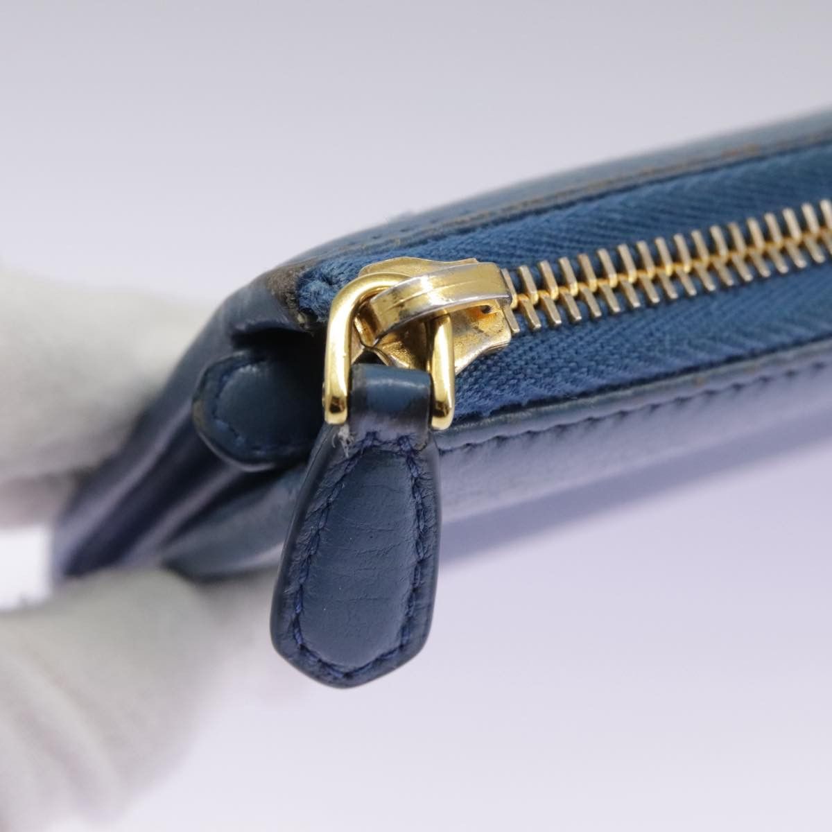 Prada Saffiano Blue Leather Wallet (Pre-Owned) Size ONE SIZE - 10 Thumbnail