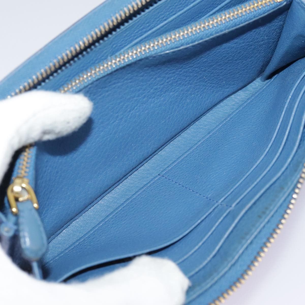 Prada Saffiano Blue Leather Wallet (Pre-Owned) Size ONE SIZE - 13 Thumbnail