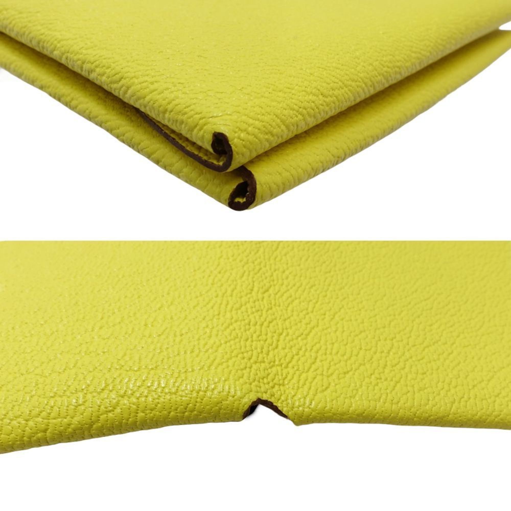 Hermes Hermes Wallet/Coin Case 082977CK Calvi Duo Z Stamp Leather Jaune Naples 181193 Size ONE SIZE - 4 Thumbnail