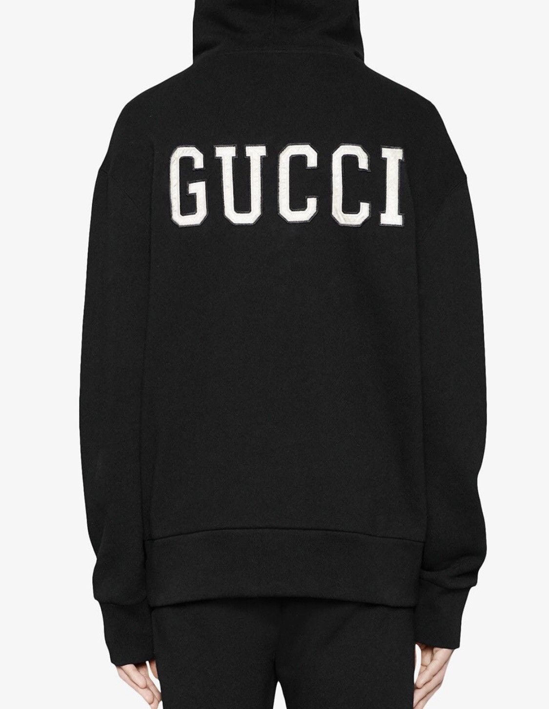 Gucci logo hoodie black on sale