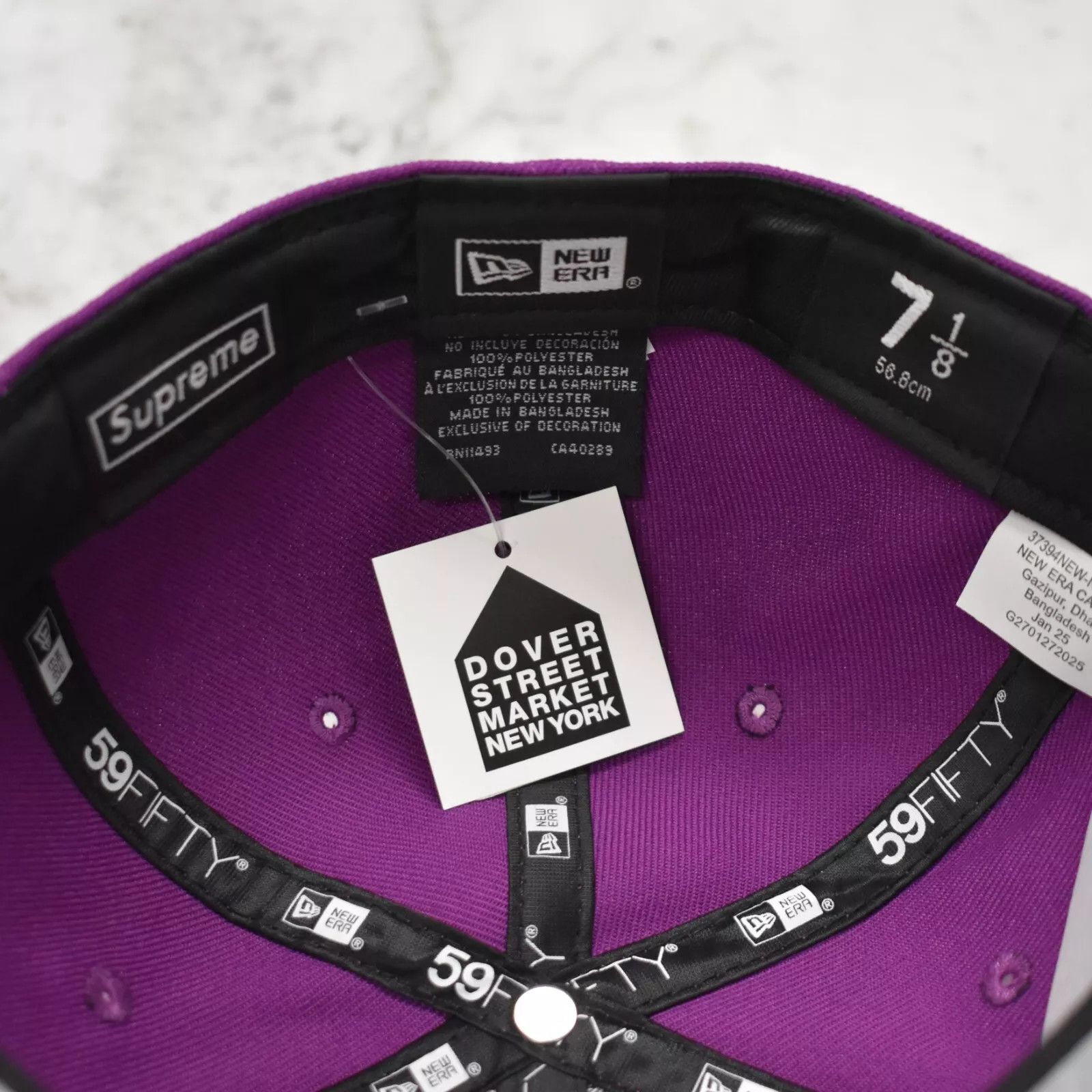 Supreme New Era Championship Box Logo Hat Purple 7 1/8