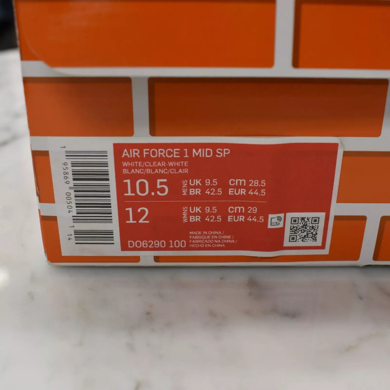 Nike × Off-White Nike Off White Virgil Abloh Air Force 1 Mid Sneakers White Clear Size US 10.5 / EU 43-44 - 11 Thumbnail
