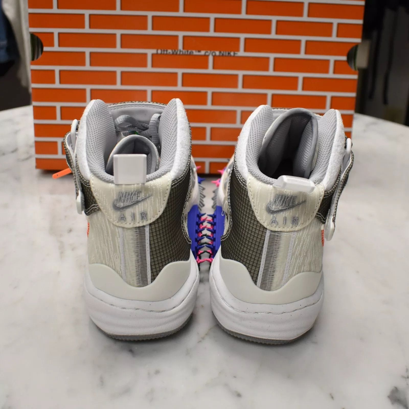 Nike × Off-White Nike Off White Virgil Abloh Air Force 1 Mid Sneakers White Clear Size US 10.5 / EU 43-44 - 6 Thumbnail
