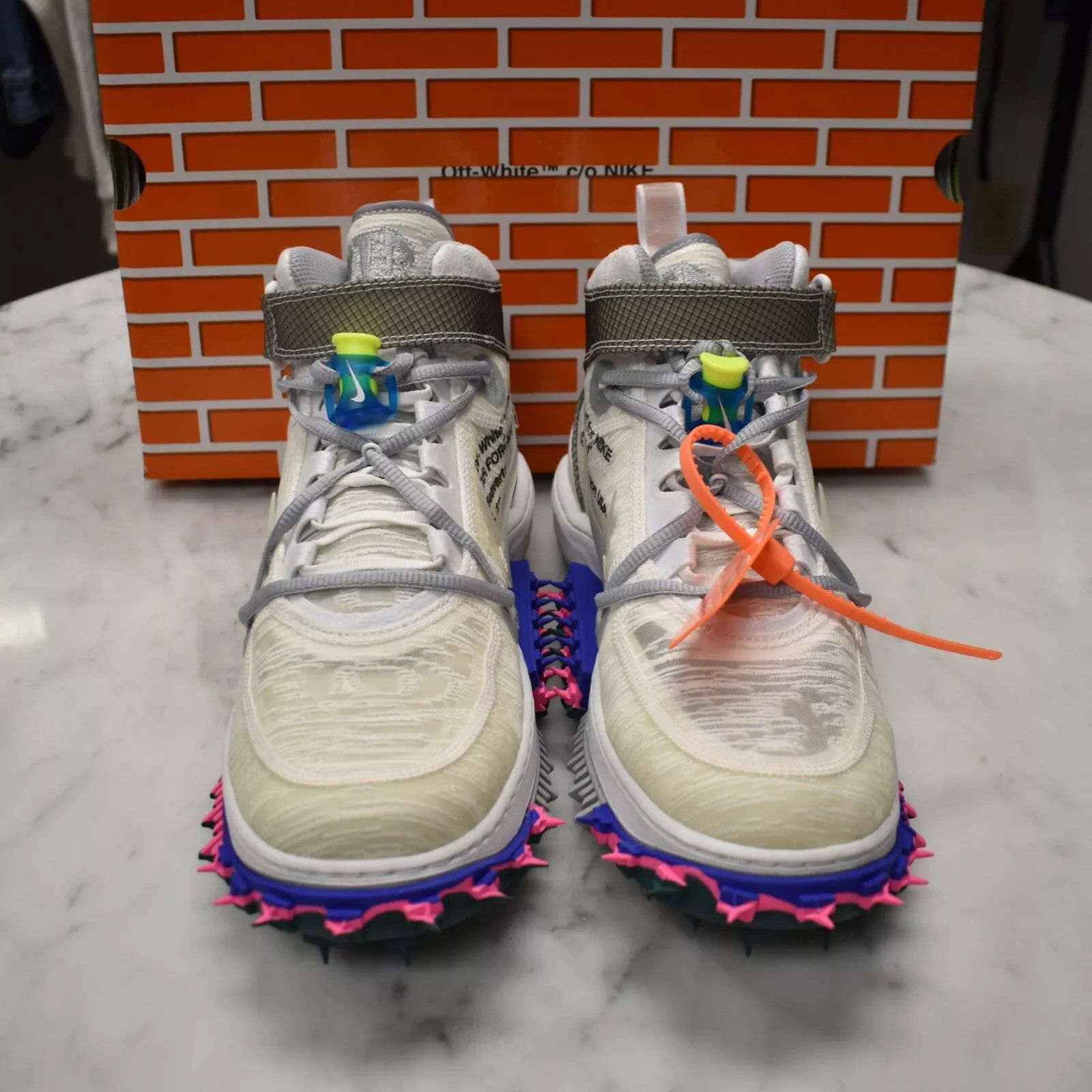 Nike × Off-White Nike Off White Virgil Abloh Air Force 1 Mid Sneakers White Clear Size US 10.5 / EU 43-44 - 5 Thumbnail