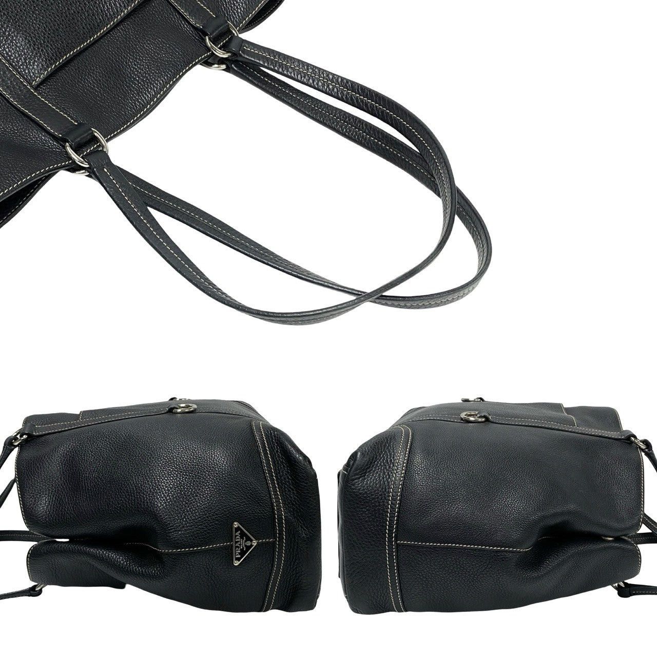 Prada Prada Tote Bag Black Leather Size ONE SIZE - 5 Thumbnail