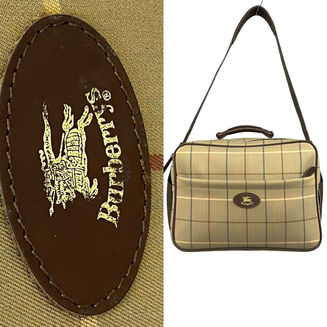 Burberry Burberry Shoulder Bag Brown Cotton Size ONE SIZE - 3 Thumbnail