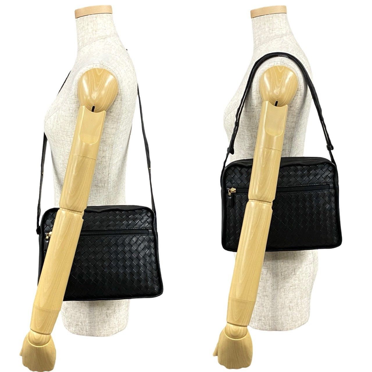 Bottega Veneta Shoulder Bag Black Leather