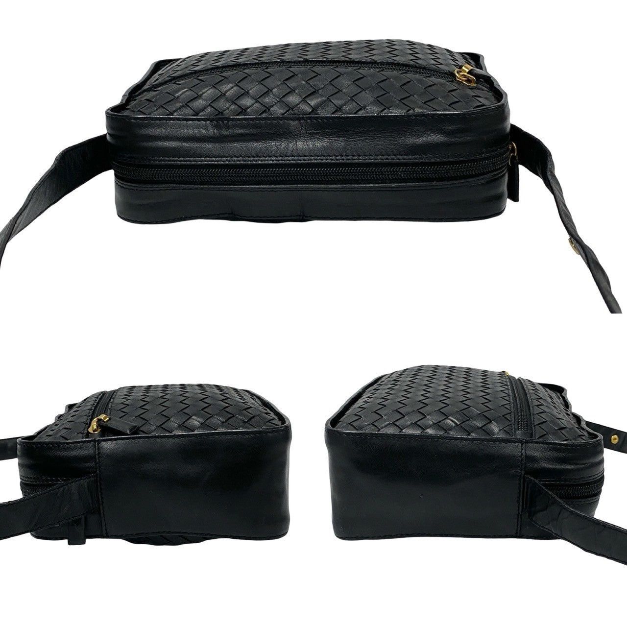 Bottega Veneta Shoulder Bag Black Leather