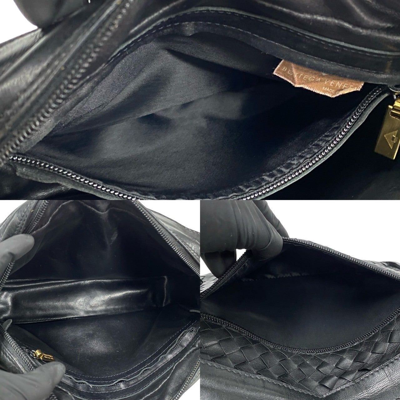Bottega Veneta Shoulder Bag Black Leather