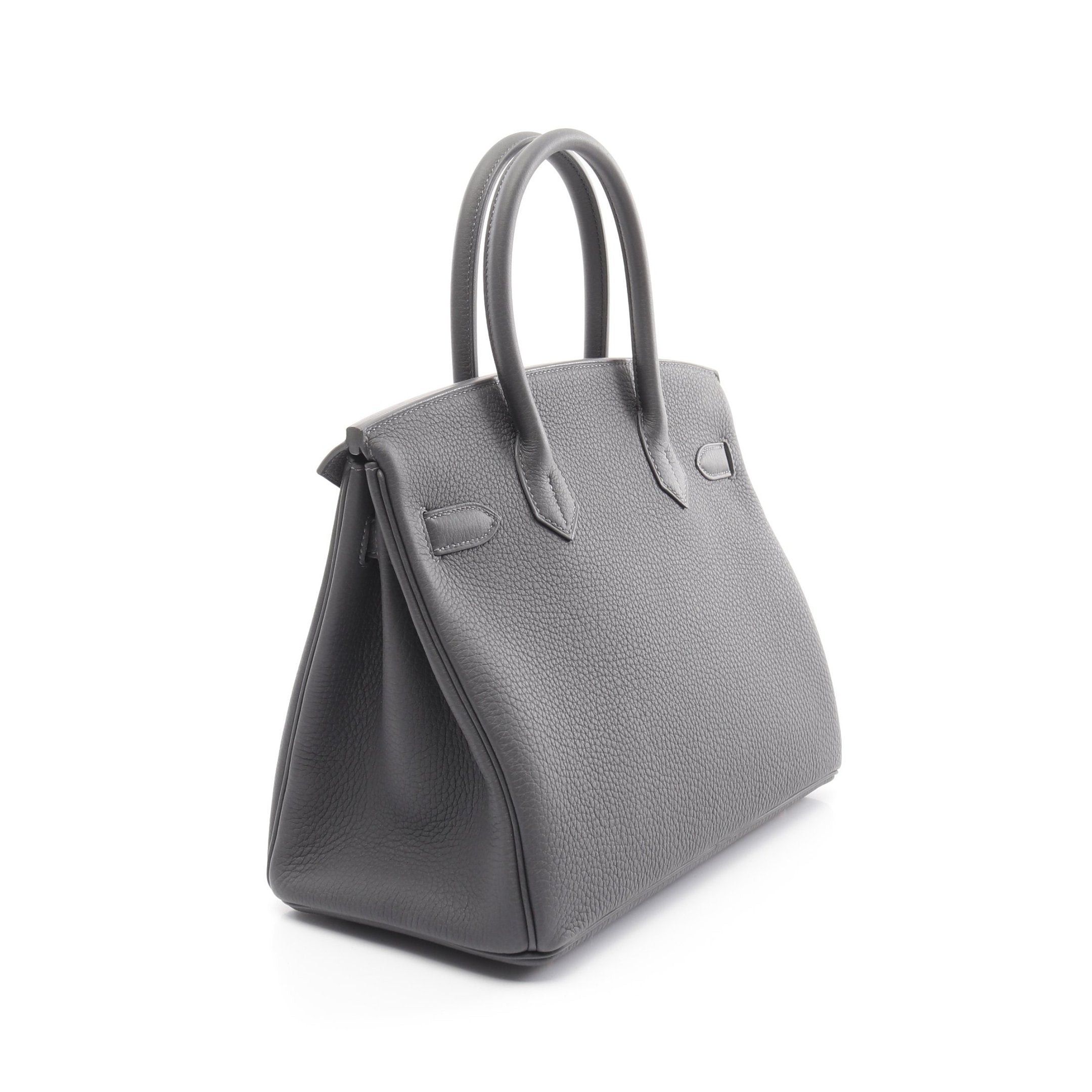 Hermes Hermes Birkin 30 Grimist Handbag Togo Gray Silver Hardware Double Engraved Size ONE SIZE - 2 Thumbnail