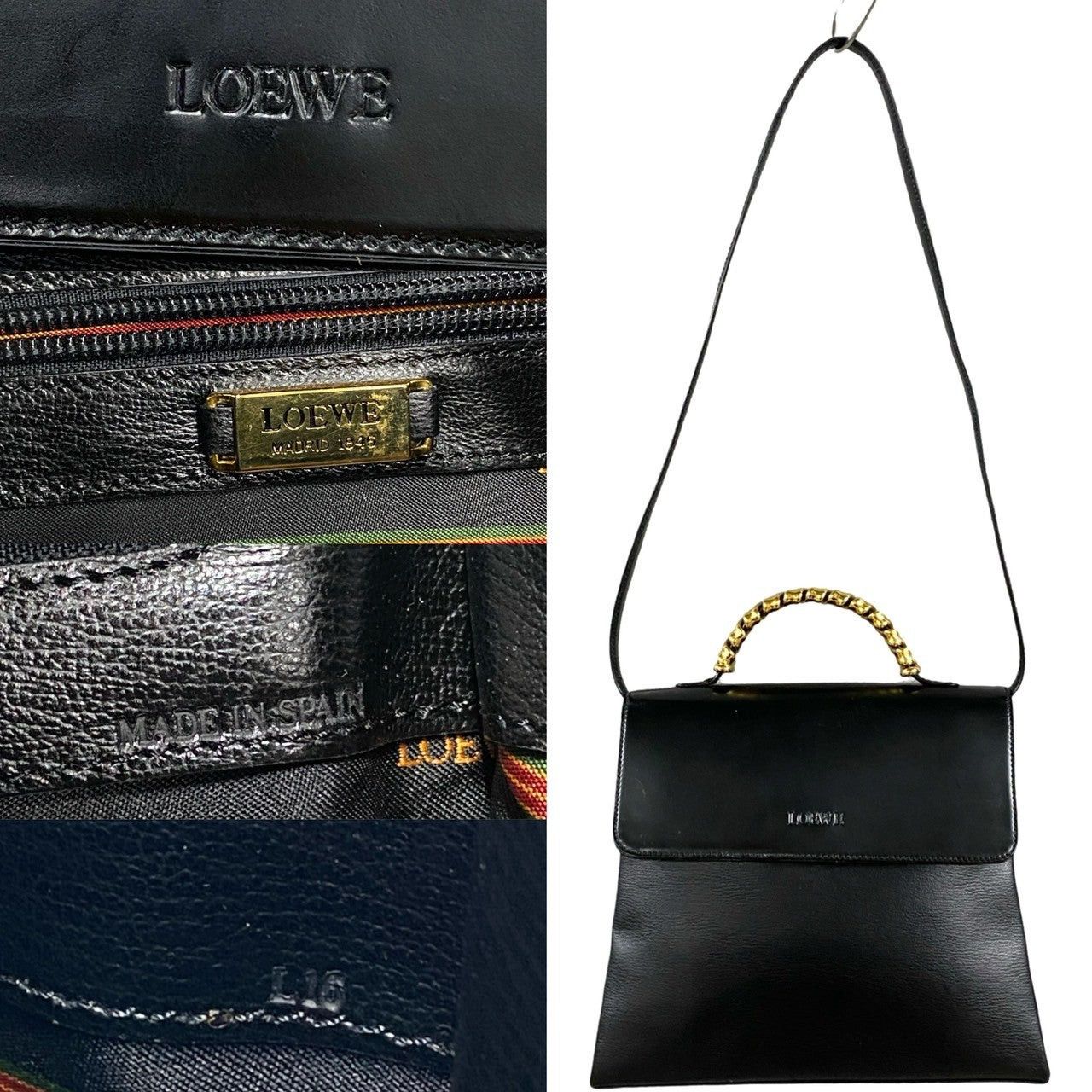Loewe Loewe Shoulder Bag Black Leather Size ONE SIZE - 3 Thumbnail