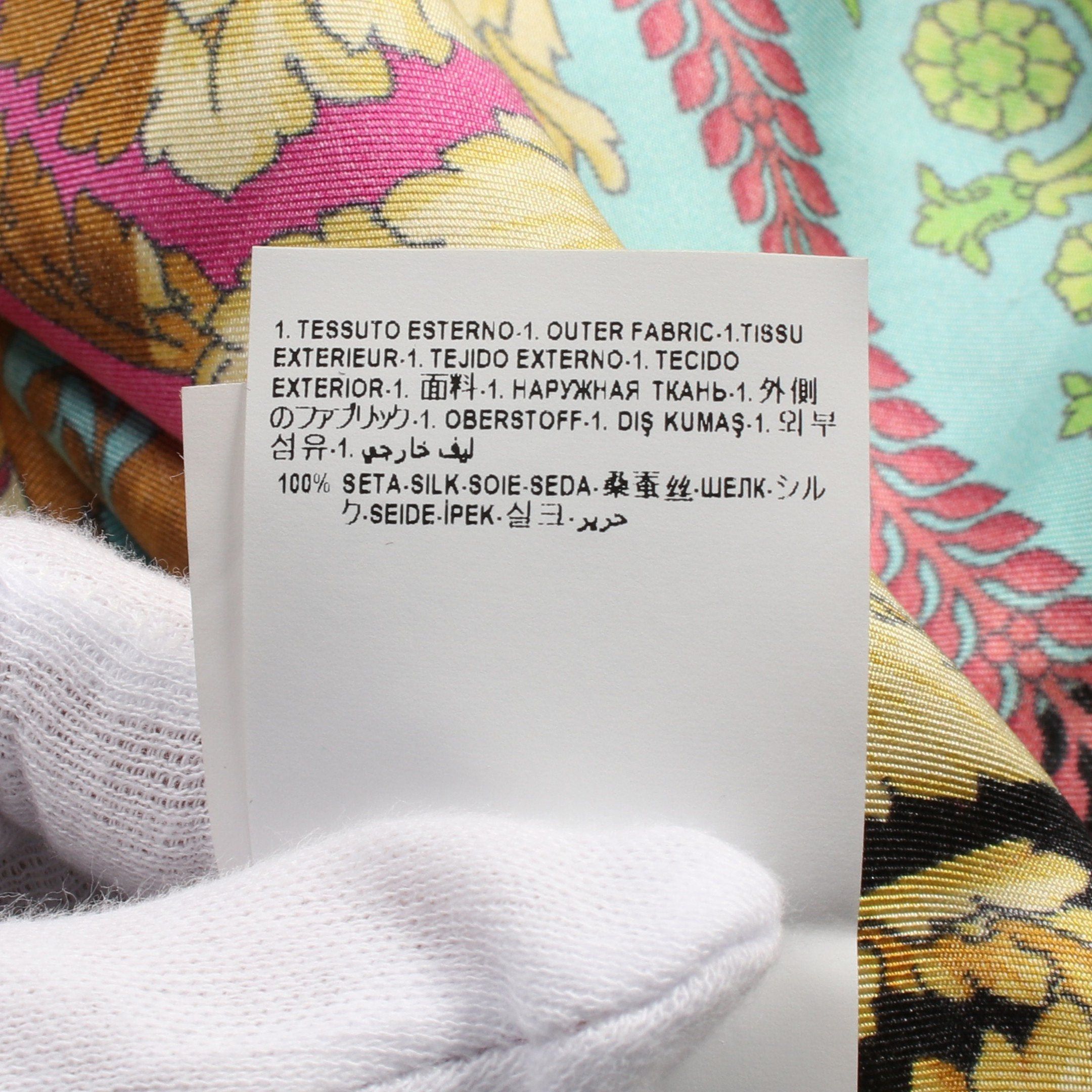 Versace Versace Medusa Blouse Shirt Floral Pattern Silk Multicolor Size ONE SIZE - 4 Thumbnail