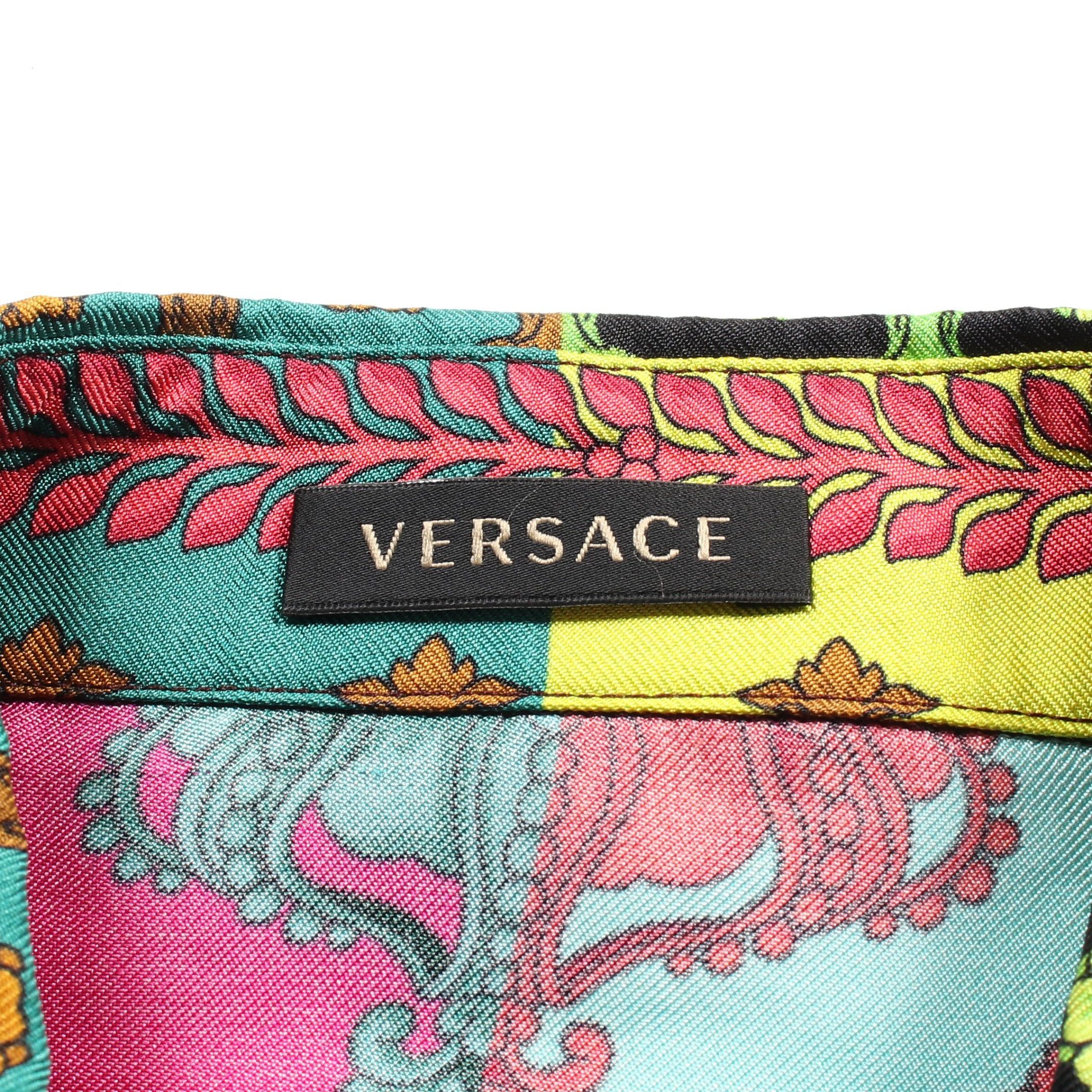 Versace Versace Medusa Blouse Shirt Floral Pattern Silk Multicolor Size ONE SIZE - 3 Thumbnail