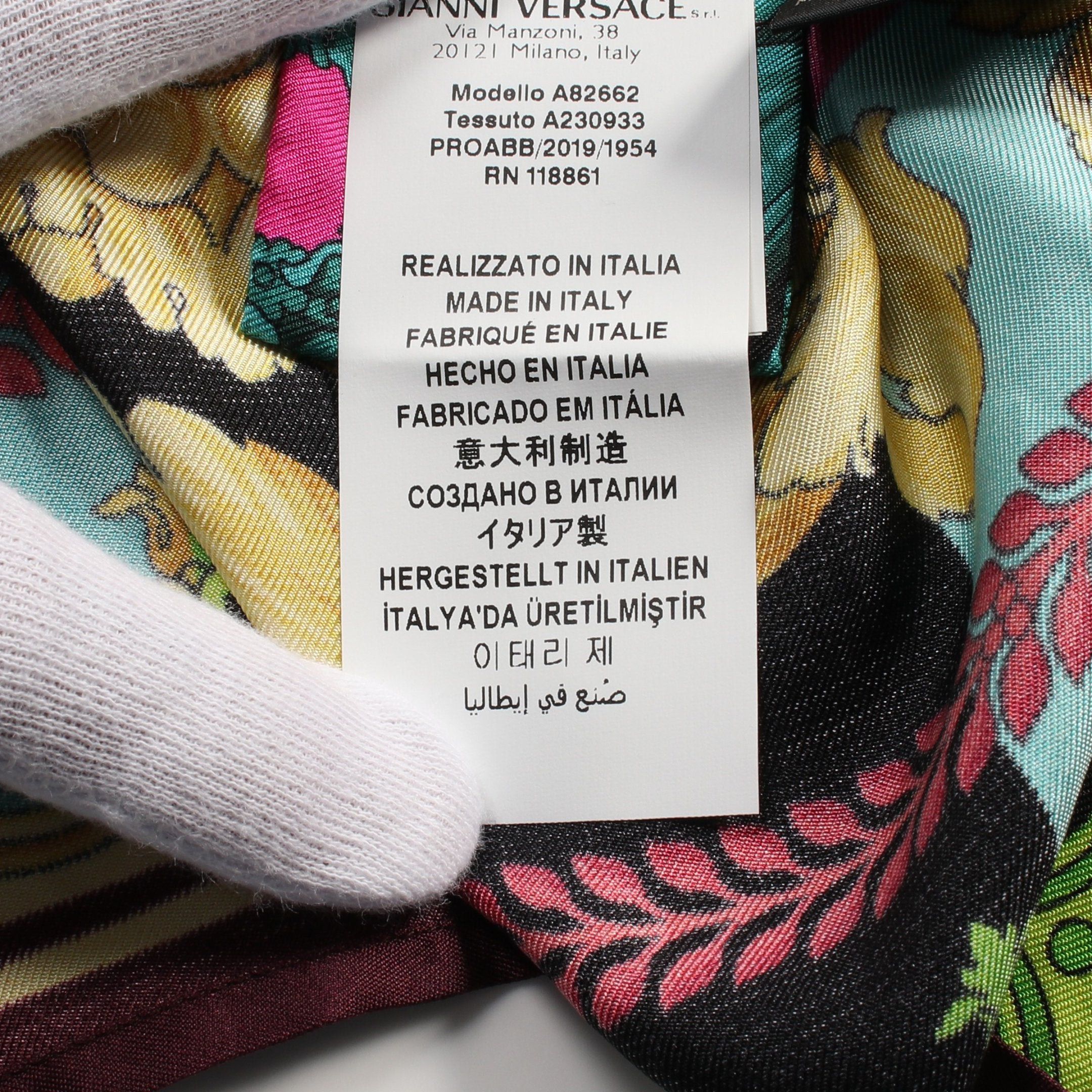 Versace Versace Medusa Blouse Shirt Floral Pattern Silk Multicolor Size ONE SIZE - 6 Thumbnail