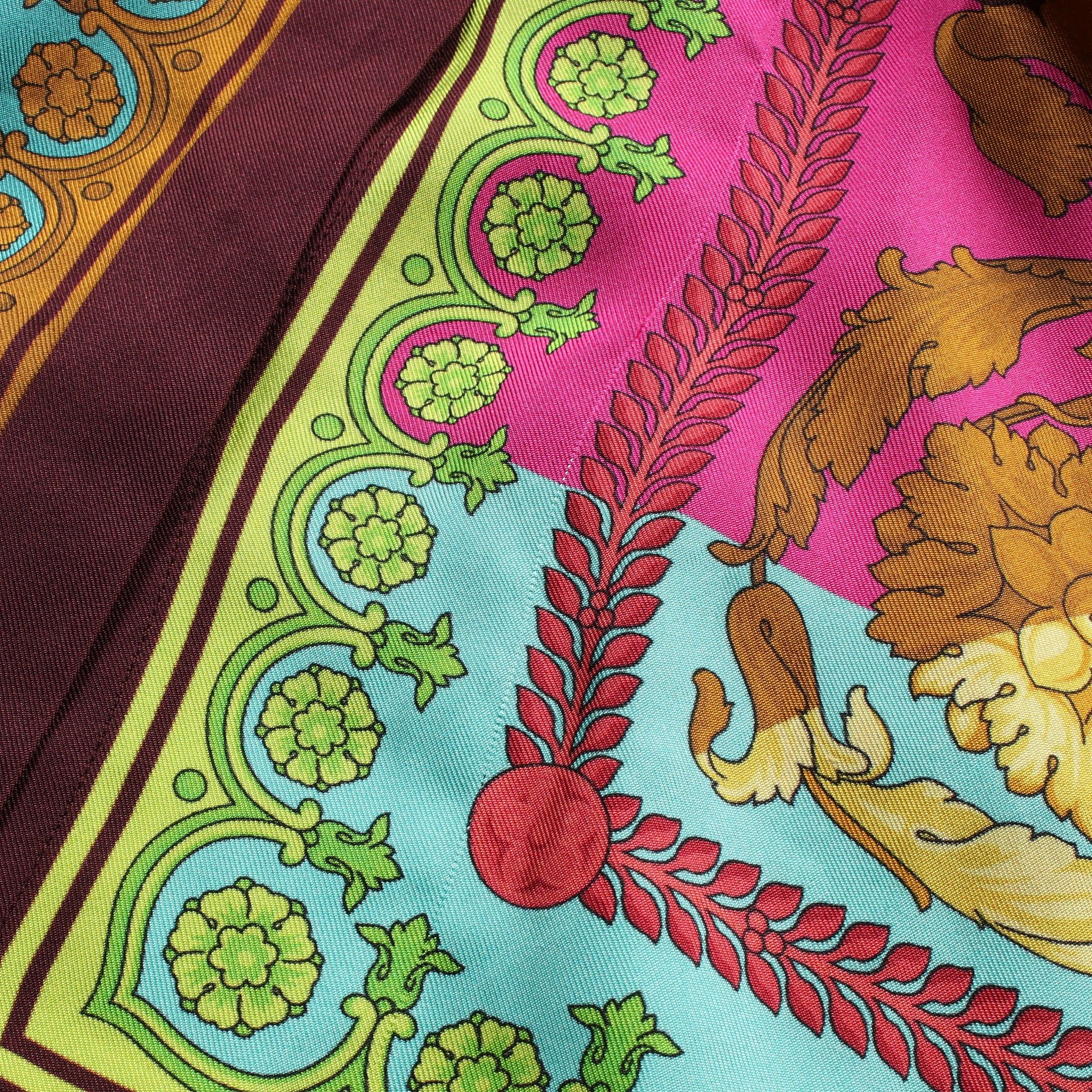 Versace Versace Medusa Blouse Shirt Floral Pattern Silk Multicolor Size ONE SIZE - 9 Thumbnail