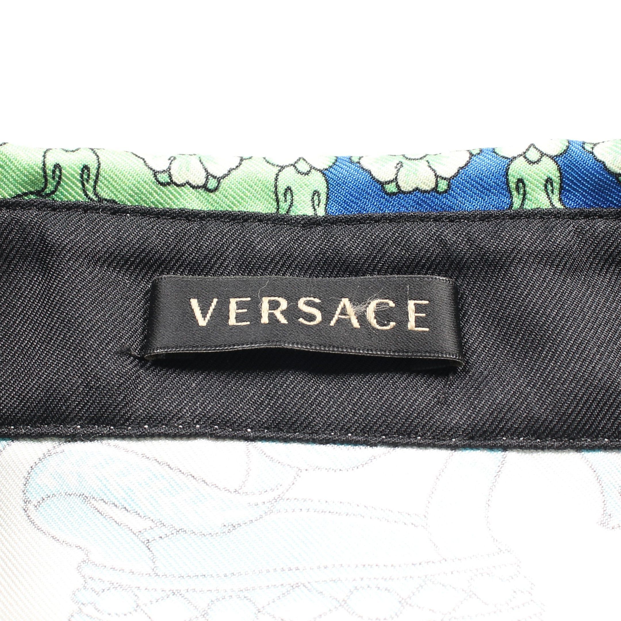 Versace Versace Medusa Button Blouse Shirt Floral Pattern Silk Multicolor Size ONE SIZE - 3 Thumbnail