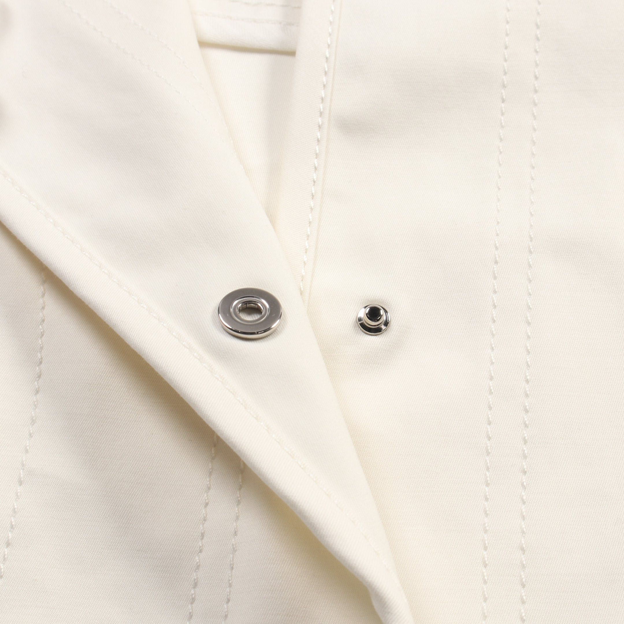 Hermes Hermes Serie Button No-Collar Jacket Cotton Ivory Quilting Size ONE SIZE - 6 Thumbnail