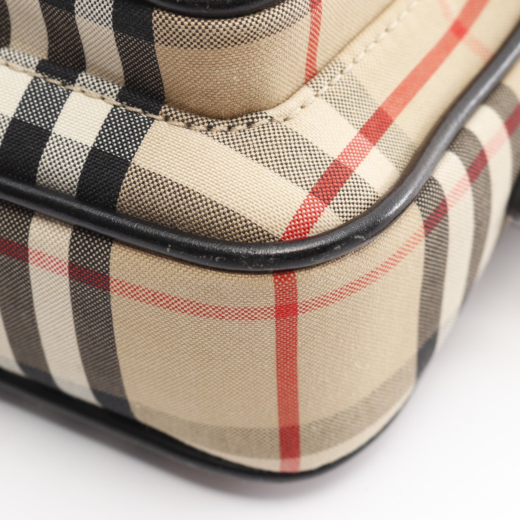 Burberry Burberry Check Camera Bag Shoulder Canvas Leather Beige Black Red Size ONE SIZE - 7 Thumbnail