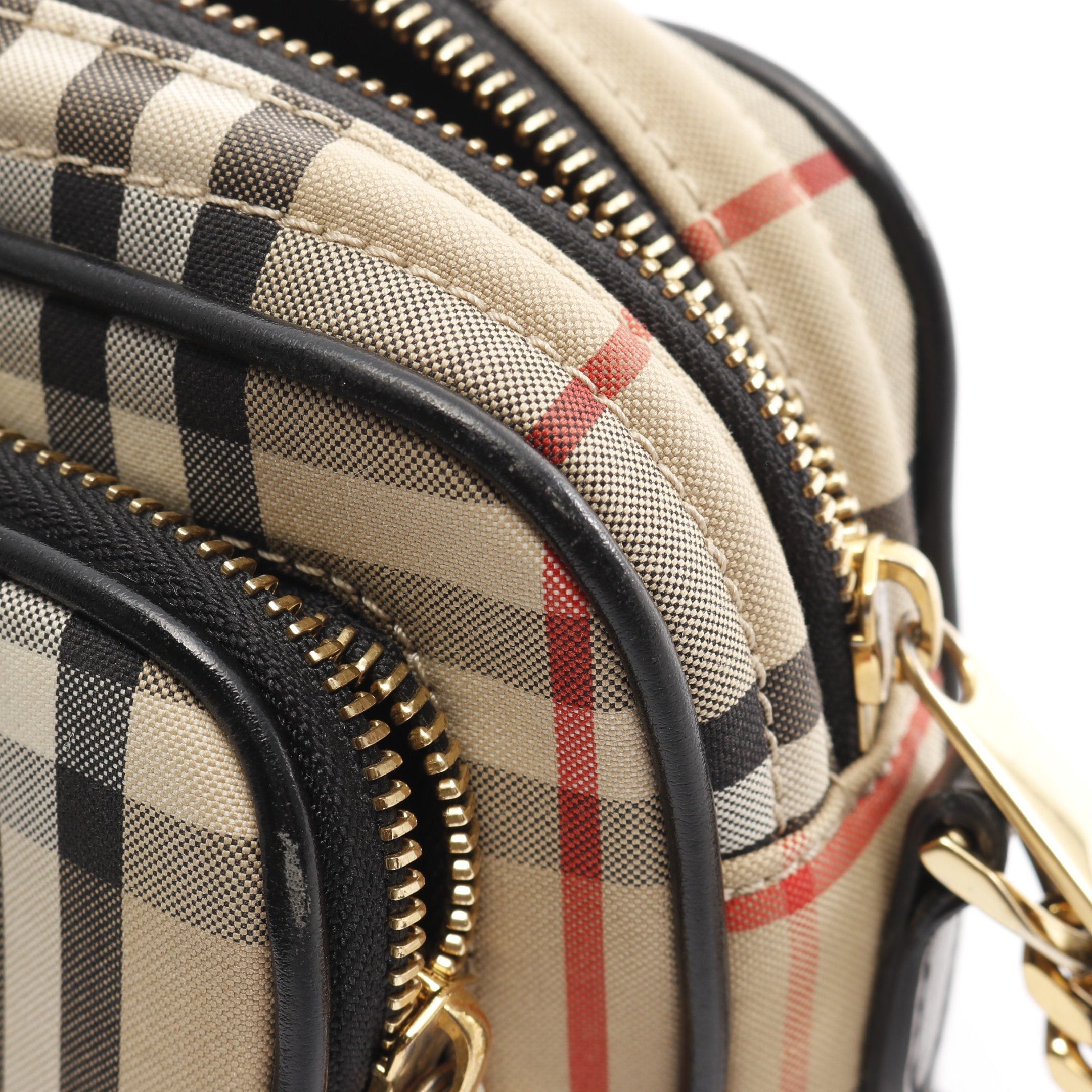 Burberry Burberry Check Camera Bag Shoulder Canvas Leather Beige Black Red Size ONE SIZE - 6 Thumbnail