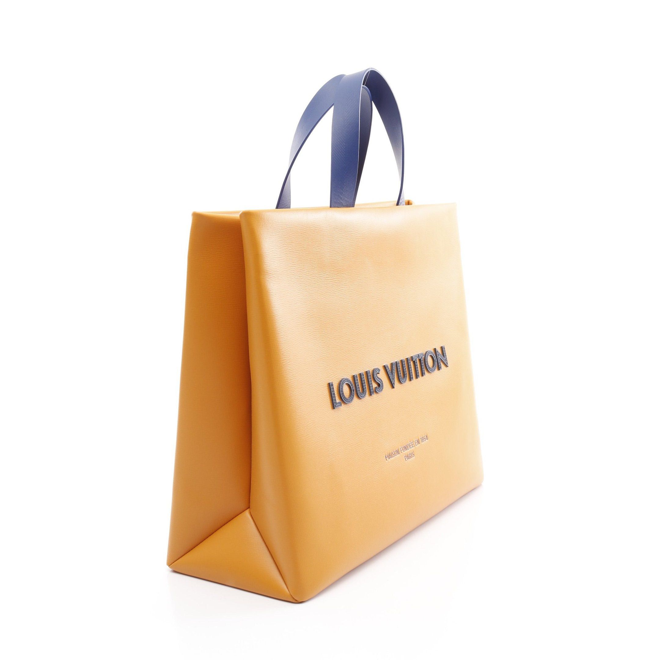 Louis Vuitton Shopper Tote Mm Saffron Handbag Bag Leather Orange
